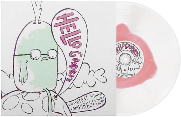 the album cover for Hellogoodbye - Zombies Aliens Vampires Dinosaurs