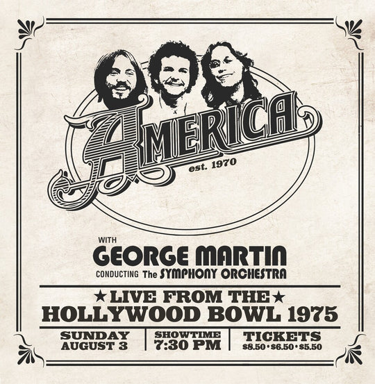 the album cover for America - Live From The Hollywood Bowl 1975