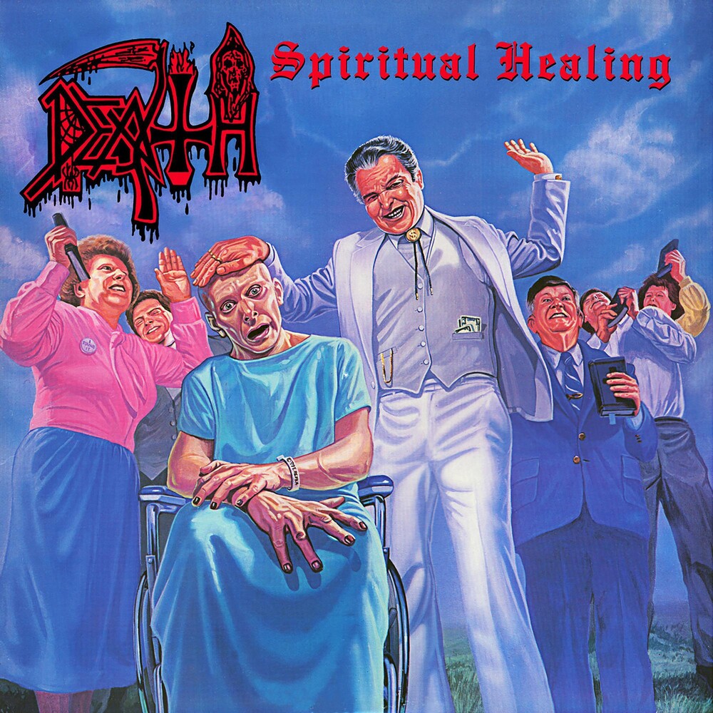 the album cover for Death - Spiritual Healin (Blk) (Blue) [Colored Vinyl] (Red) [Reissue]