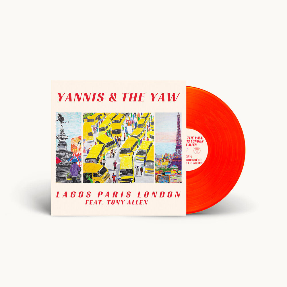 the album cover for Yannis &amp; The Yaw feat. Tony Allen - Lagos Paris London [ Indie Exclusive Red Color]