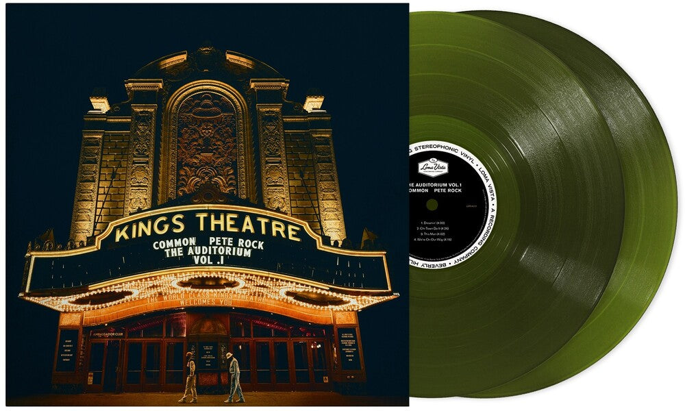 the album cover for Common &amp; Pete Rock - The Auditorium Vol. 1 [INDIE EXCLUSIVE Translucent Forest Green 2LP]
