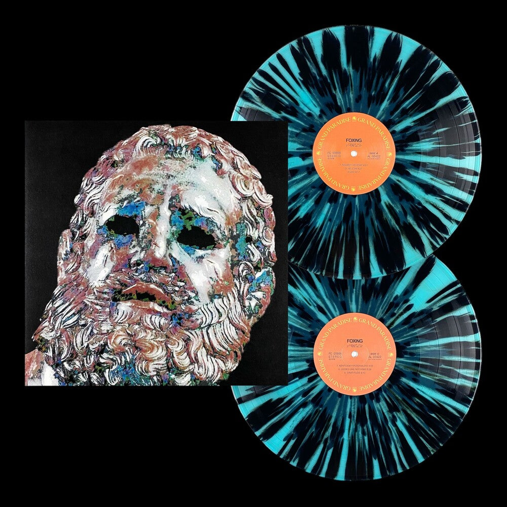 the album cover for Foxing - Foxing - Ice Blue With Black Splatter (Blk) (Blue)