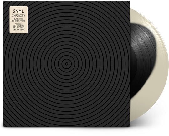 the album cover for SYML - Infinity [Indie Exclusive] Black Hole On White (Blk) [Colored Vinyl]