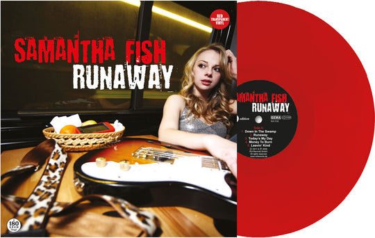 the album cover for Samantha Fish - Runaway (Bonv) [Colored Vinyl] [180 Gram] (Red)