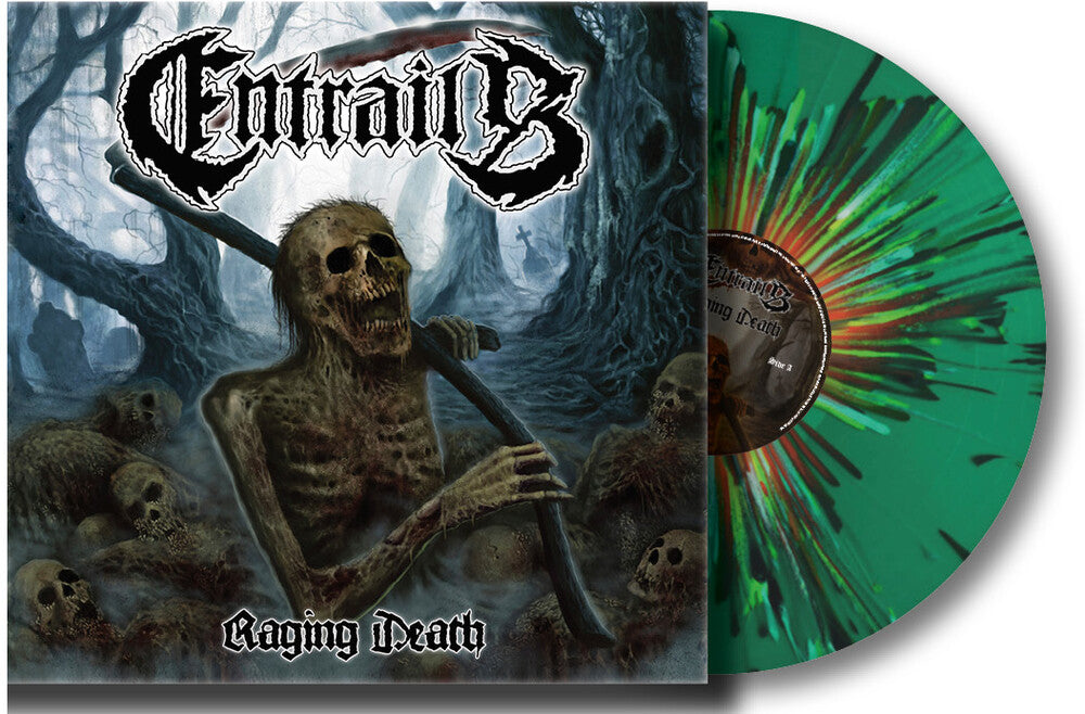 the album cover for Entrails - Raging Death - Limited Edition [Colored Vinyl] (Gate) (Grn)
