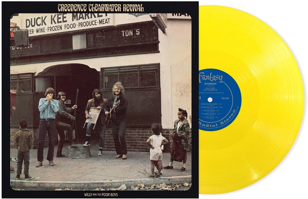 the album cover for Creedence Clearwater Revival - Willy And The Poor Boys (Remastered 2025) -  [opaque canary yellow vinyl]
