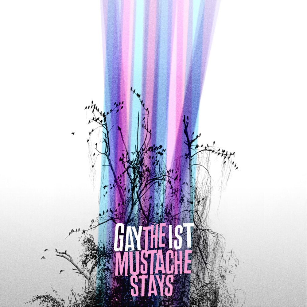the album cover for Gaytheist - Mustache Stays [Colored Vinyl] (Gry) [Limited Edition] [Indie Exclusive]