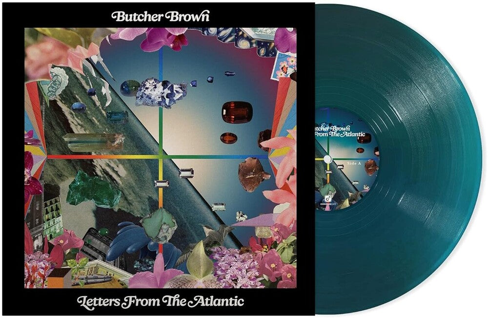 the album cover for Butcher Brown - Letters From The Atlantic [Translucent Sea Blue vinyl]