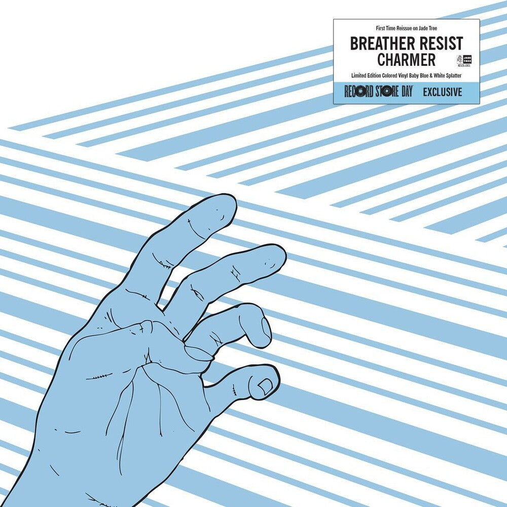 the album cover for Breather Resist - Charmer - Baby Blue W/White Splatter [RSD Black Friday 2025]