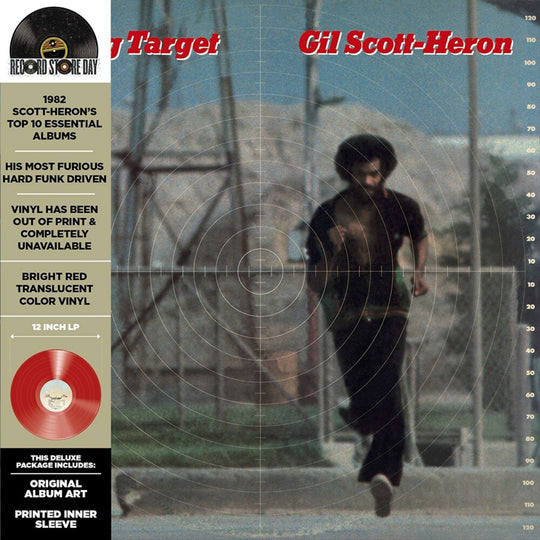 the album cover for Scott-Gil Heron - Moving Target (Rsd) [Colored Vinyl] (Red) [Record Store Day]