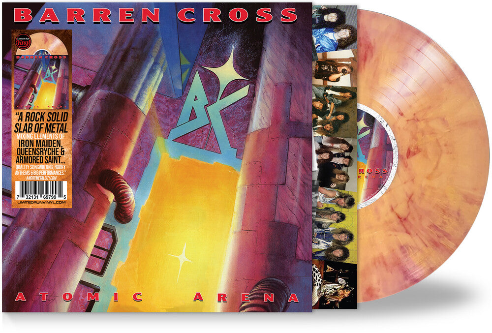 the album cover for Barren Cross - Atomic Arena [Colored Vinyl] [Limited Edition] [Remastered]