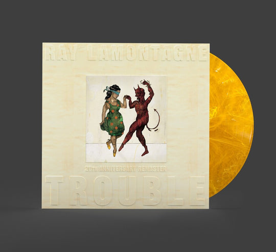 the album cover for Ray LaMontagne - Trouble [Indie Exclusive] - Frosted Orange [Colored Vinyl] (Gate) [Limited Edition]