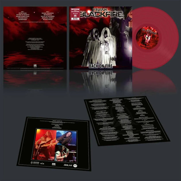 the album cover for Frank Blackfire - Back On Fire [Colored Vinyl] (Red)