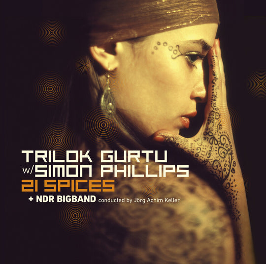 the album cover for Trilok Gurtu  / Phillips,Simon / Ndr Bigband - 21 Spices [Colored Vinyl] [Limited Edition]