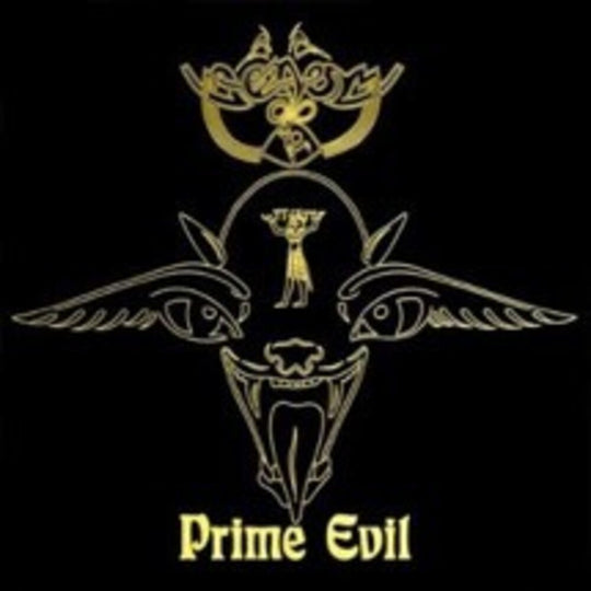 the album cover for Venom - Prime Evil - Clear Black Marble Vinyl Edition (Uk)