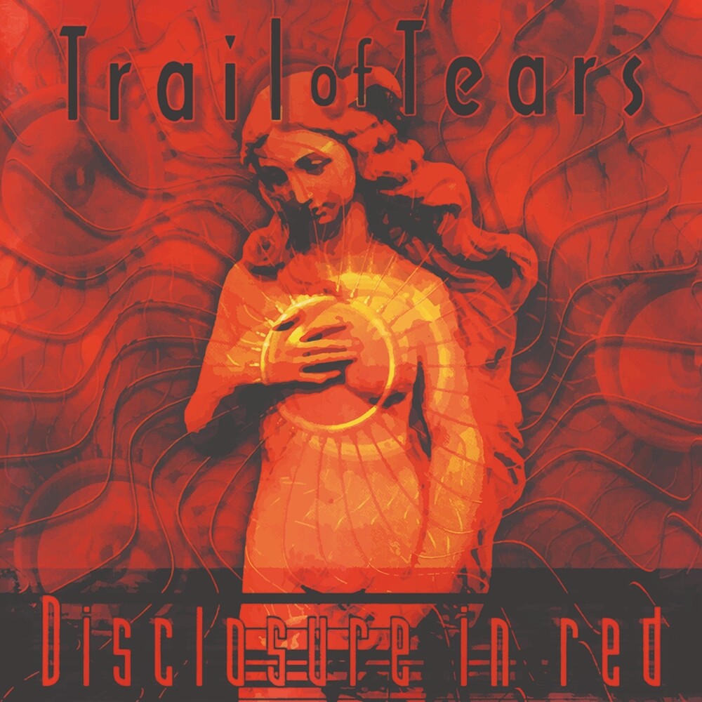 the album cover for Trail Of Tears - Disclosure In Red - Splatter White & Black Vinyl