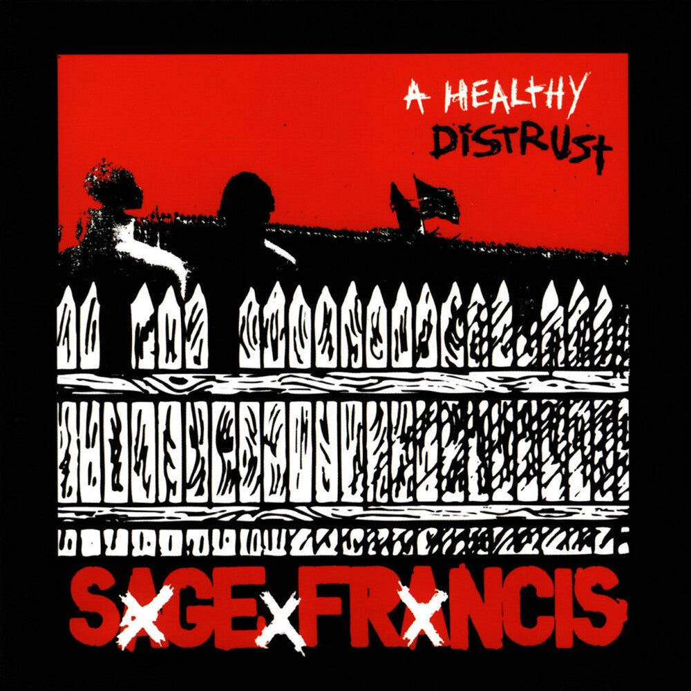 the album cover for Sage Francis - Healthy Distrust (Anniversary Edition) [White/Red Colored Vinyl]