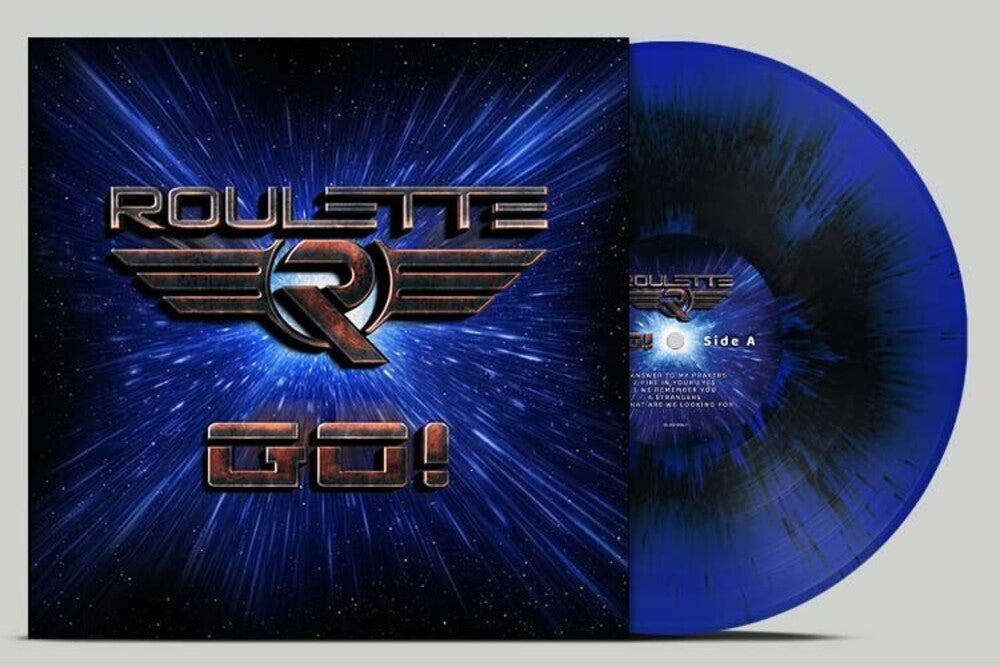 the album cover for Roulette - Go - Blue/Black Splatter (Blk) (Blue) [Colored Vinyl] [Limited Edition]