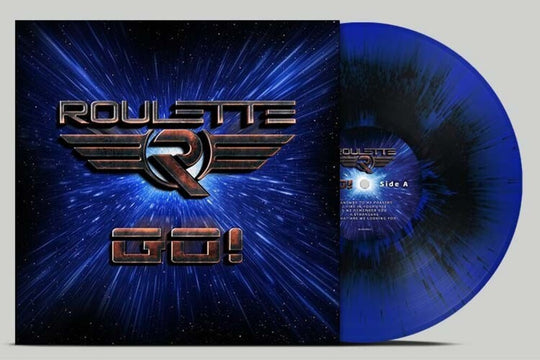 the album cover for Roulette - Go - Blue/Black Splatter (Blk) (Blue) [Colored Vinyl] [Limited Edition]