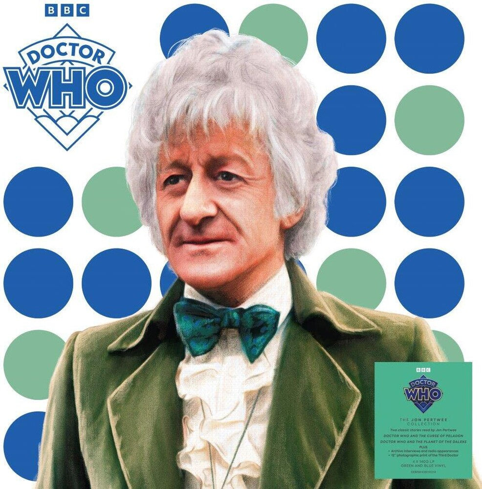 the album cover for Doctor Who - Jon Pertwee Collection (4 LP Box) [Colored Vinyl, Blue and Green]