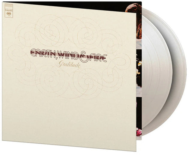 the album cover for Earth Wind & Fire - Gratitude [Colored Vinyl, White] (Gate) [Limited Edition] [180 Gram]