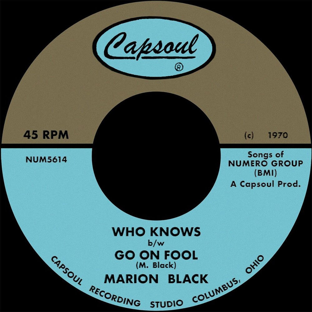the album cover for Black, Marion - Go on Fool B/W Who Knows.