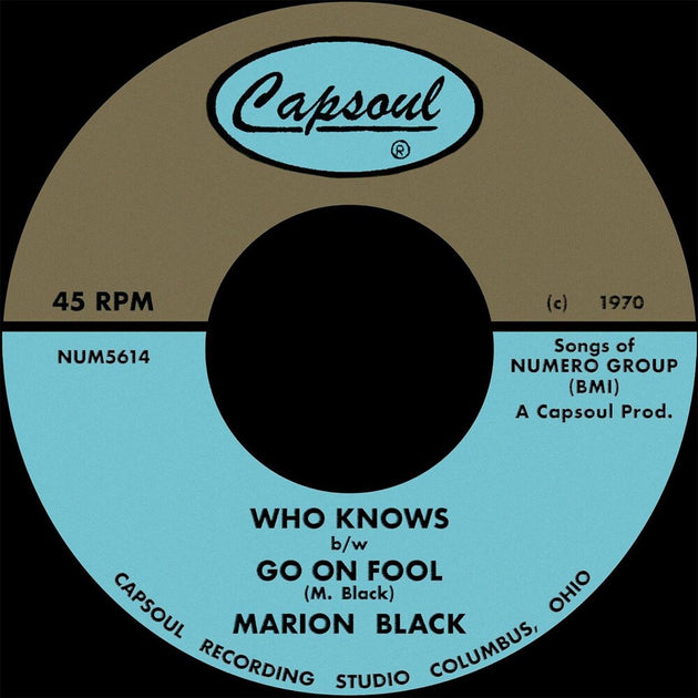 the album cover for Black, Marion - Go on Fool B/W Who Knows.