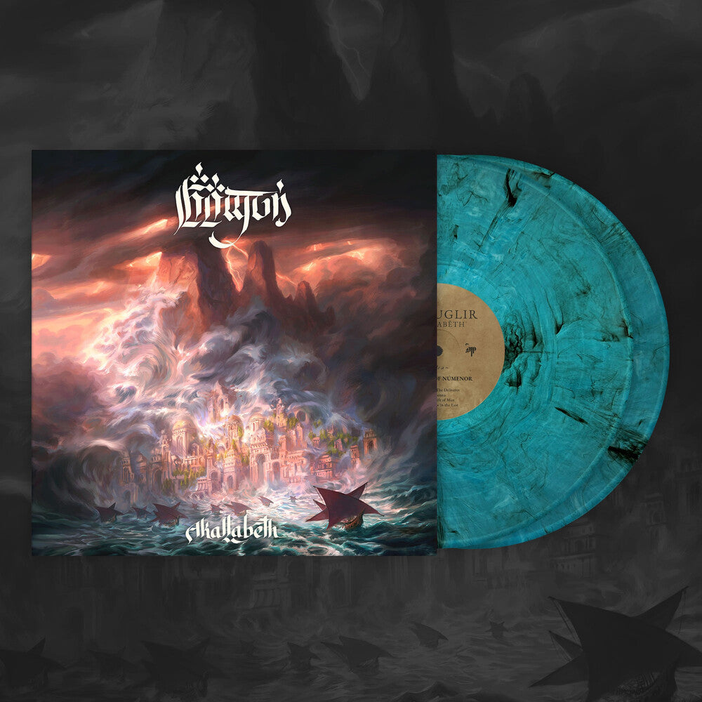 the album cover for Anfauglir - Akallabeth (Blk) (Blue) [Clear Vinyl] (Smok)