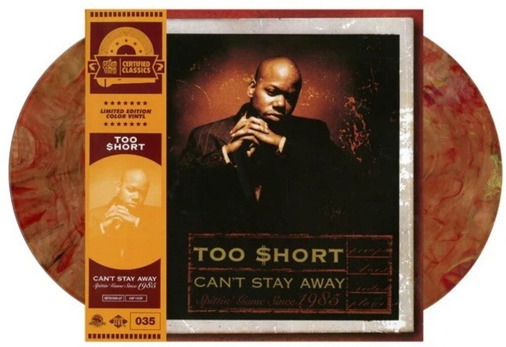 the album cover for Too Short - Can't Stay Away [Colored Vinyl] (Red) (Ylw)