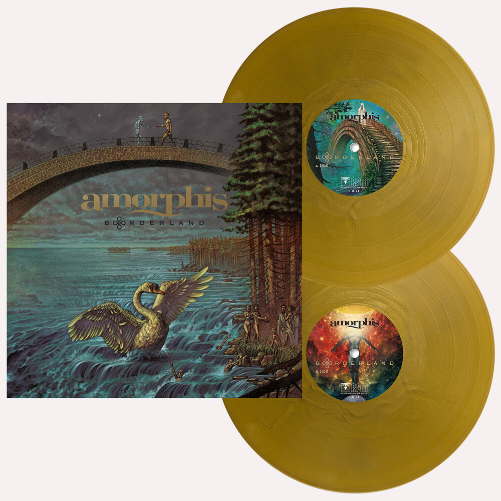 the album cover for Amorphis - Borderland [&quot;Bones&quot; Gold Opaque Vinyl]
