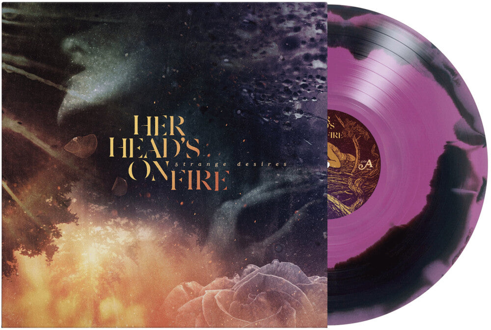 the album cover for Her Head's On Fire - Strange Desires (Blk) [Colored Vinyl] (Purp)