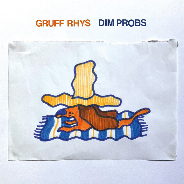 the album cover for Gruff Rhys - Dim Probs [Indie Exclusive Orange Colored Vinyl]