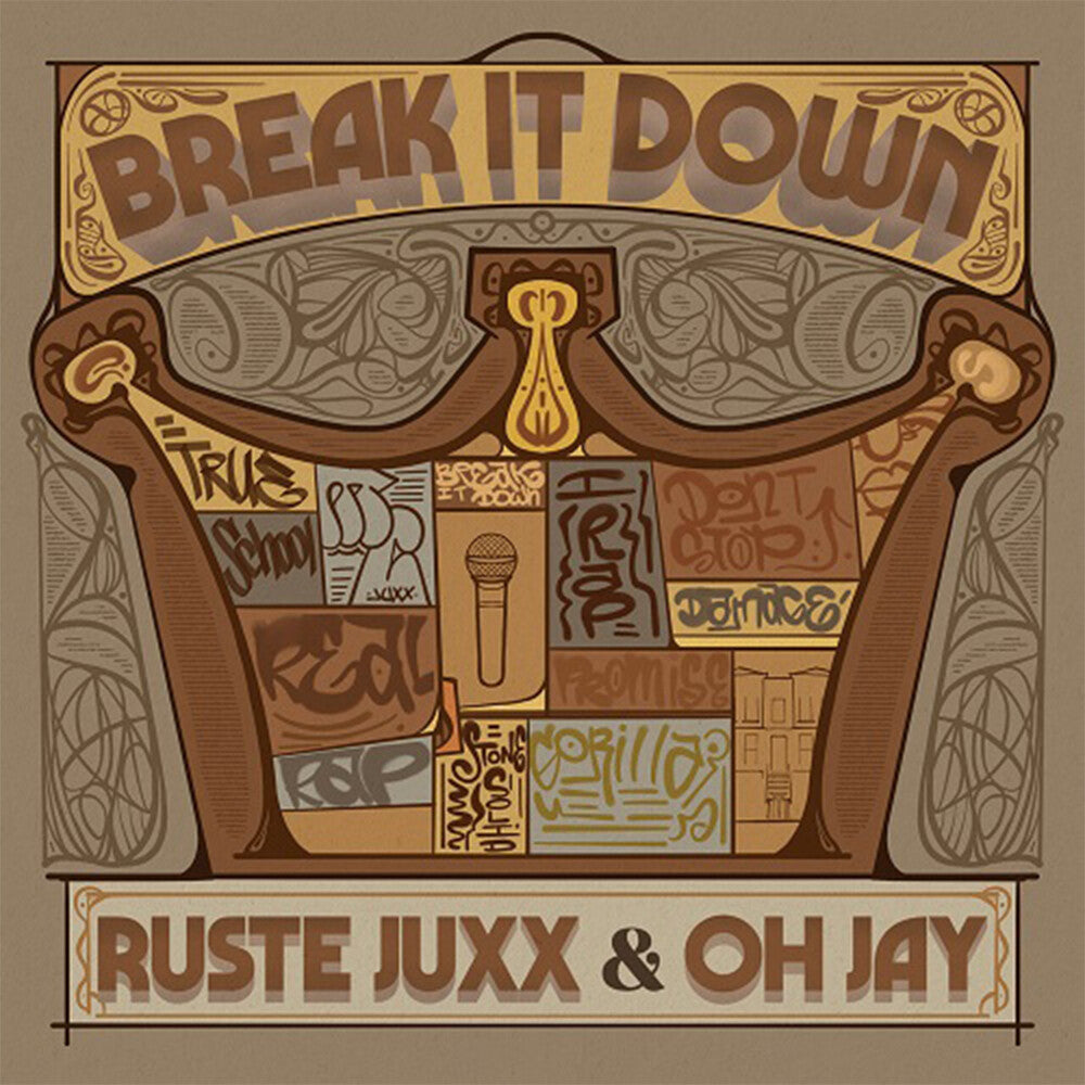 the album cover for Ruste Juxx &amp; Oh Jay - Break It Down [Electric Blue Vinyl]