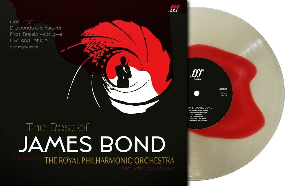 the album cover for Royal Philharmonic Orchestra (Colv) (Red) (Wht) - Best Of James Bond (Red In White Vinyl) [Colored Vinyl]