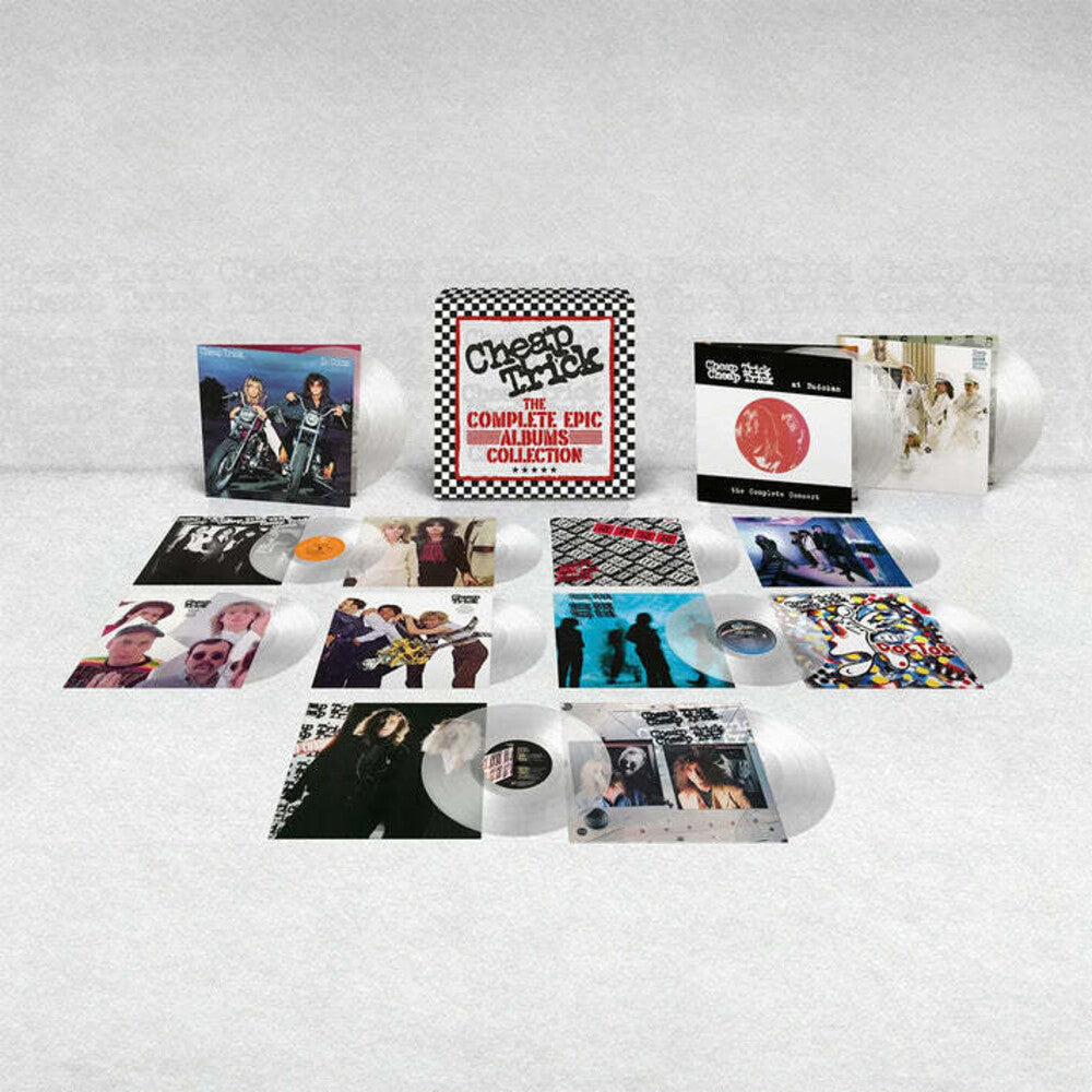 the album cover for Cheap Trick - Complete Epic Albums Collection (Box) [Clear Vinyl] [Limited Edition]