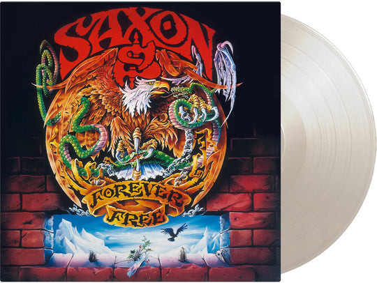 the album cover for Saxon - Forever Free - Limited 180-Gram White Colored Vinyl