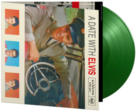 the album cover for Unknown Artist - A Date With Elvis - Limited Gatefold 180-Gram Light Green Colored Vinyl