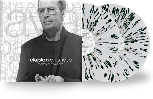 the album cover for Eric Clapton - Clapton Chronicles: The Best of Eric Clapton [Black & White Splatter 2LP]