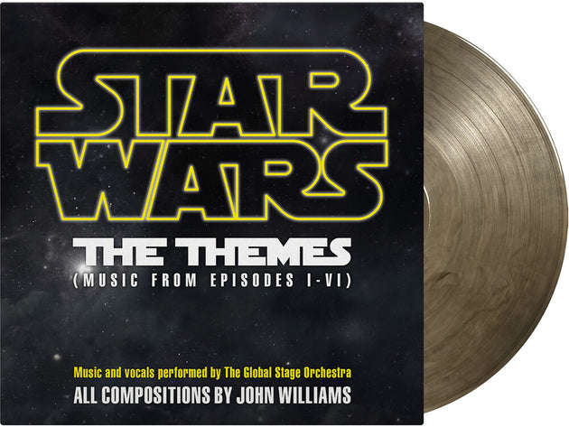 the album cover for Global Stage Orchestra (Blk) (Cvnl) (Ltd) (Ogv) - Star Wars: The Themes - Crystal Clear & Black