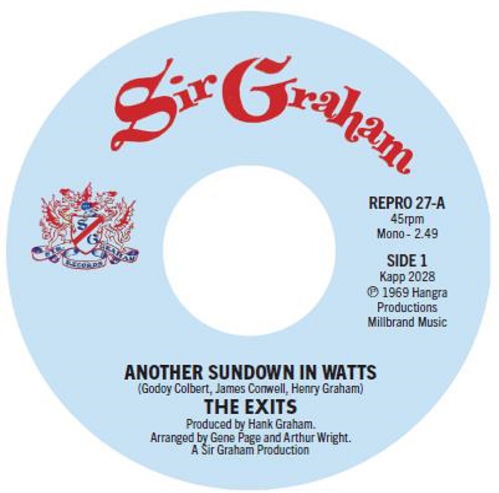 the album cover for Exits - Another Sundown In Watts / I Don't Want To Hear It