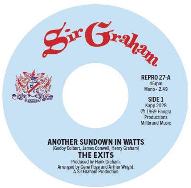 the album cover for Exits - Another Sundown In Watts / I Don't Want To Hear It