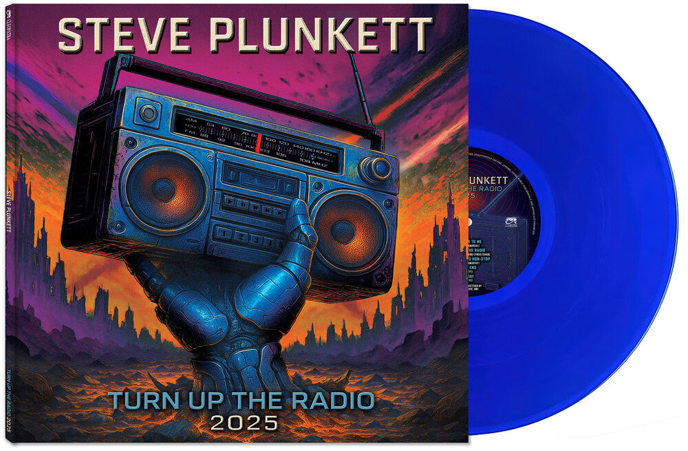the album cover for Steve Plunkett - Turn Up The Radio 2025 [Blue LP]