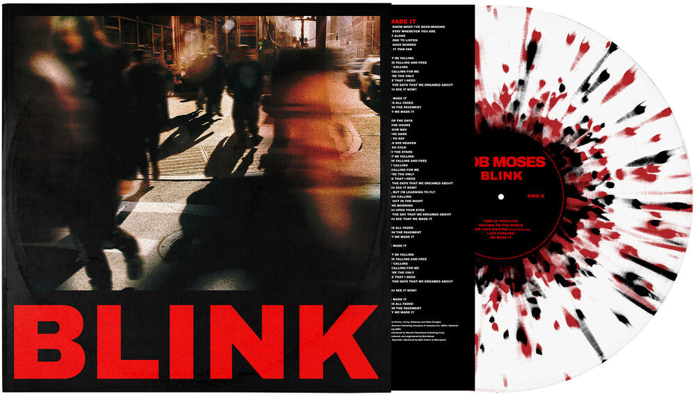 the album cover for Bob Moses - BLINK	 [Indie Exclusive Clear with Red + Black Splatter Vinyl]