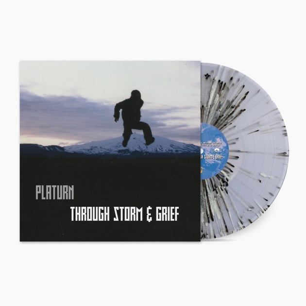 the album cover for DJ Platurn - Through Storm & Grief - Icy Marble Eco-Mix [Colored Vinyl]