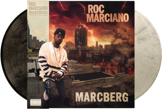 the album cover for Roc Marciano - Marcberg [Clear Vinyl] [Limited Edition] (Wht) (Aniv) (Smok)