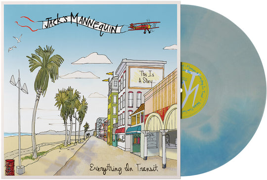 the album cover for Jack's Mannequin - Everything In Transit - Blue (Blue) [Colored Vinyl] (Aniv)