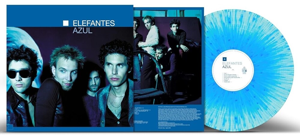 the album cover for Elefantes - Azul 25 Aniversario - Blue Splatter Vinyl