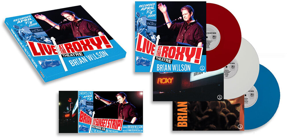 the album cover for Brian Wilson - Live At The Roxy Theatre (Blue) [Colored Vinyl] (Red) (Wht)
