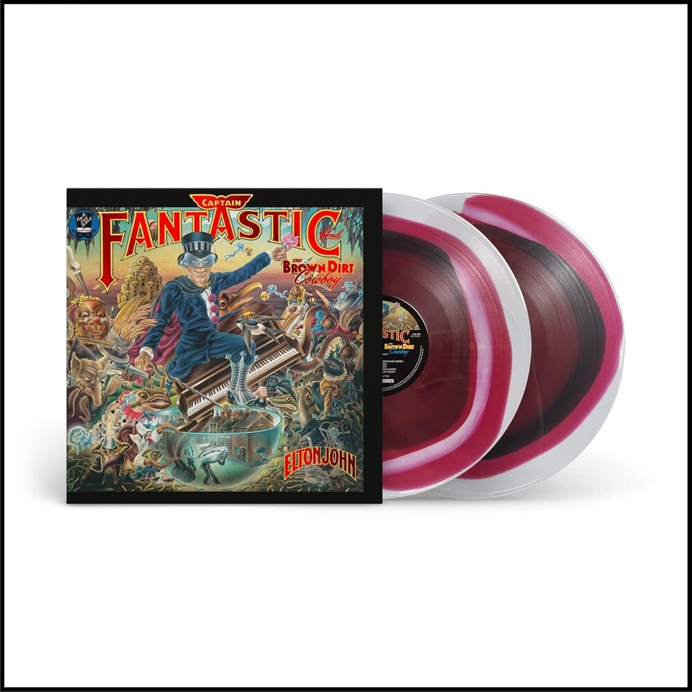 the album cover for Elton John - Captain Fantastic and the Brown Dirt Cowboy - (50th Anniversary Edition) [180g Tri-Color Sp. Effect2 LP]