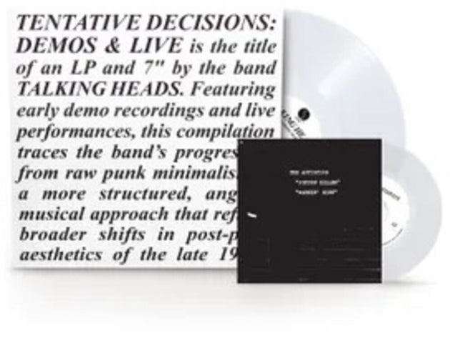 the album cover for Talking Heads - Tentative Decisions: Demos & Live [RSD Black Friday 2025]